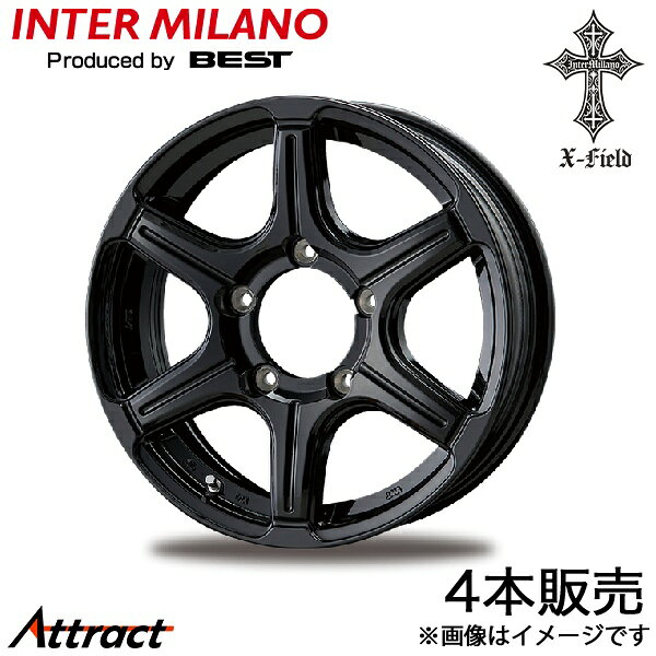 インターミラノ クロスフィールド β ジムニー JB23W アルミホイール 4本(16×5.5J 5-139.7 +22 ブラック)INTER MILANO X-FIELD