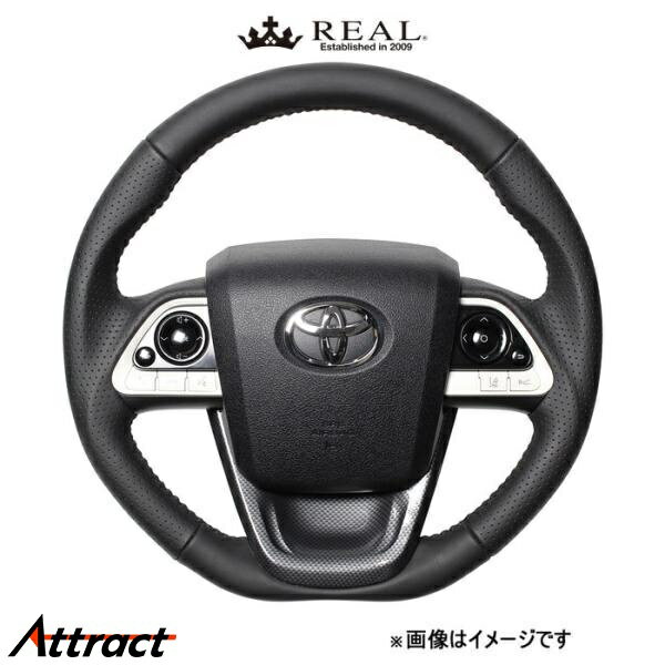 レアル ステアリング オリジナルシリーズ ステアリング+アンダーパッド(オールレザー)プリウス 50系 50-LPB-BK-BKT REAL