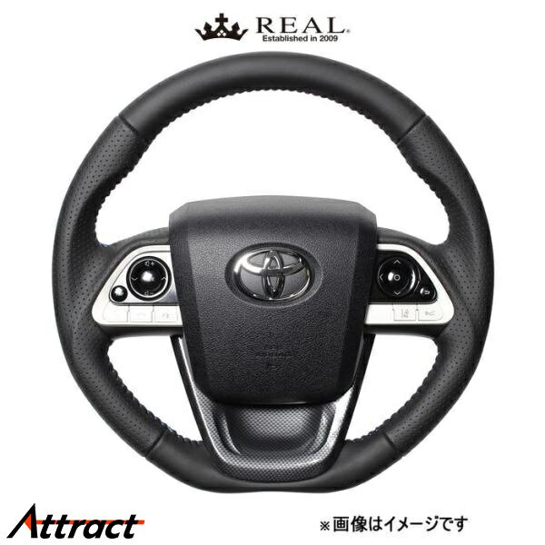 レアル ステアリング オリジナルシリーズ ステアリング+アンダーパッド(オールレザー)プリウス 50系 50-LPB-BL-BKT REAL