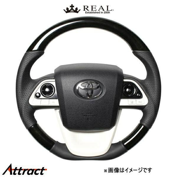 乐天商城 - レアル ステアリング プレミアムシリーズ(ブラックウッド)プリウスPHV 50系 50P-BKW-BK REAL