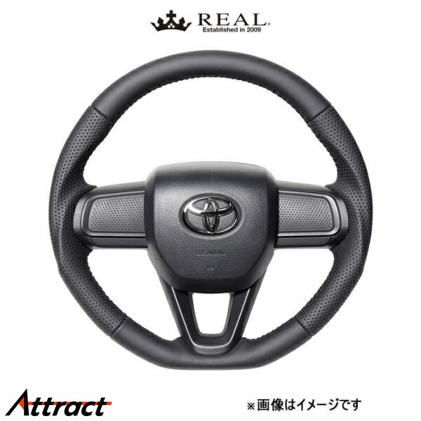 レアル ステアリング オリジナルシリーズ(オールレザー)ピクシス バン S700M/S710M DIB-LPB-BK REAL