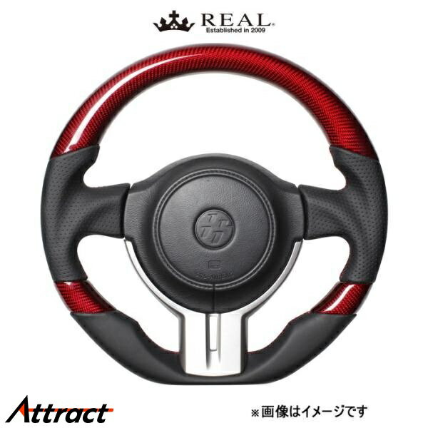 レアル ステアリング プレミアムシリーズ Dシェイプ(レッドカーボン3C)BRZ ZC6 F4-D-RDC REAL