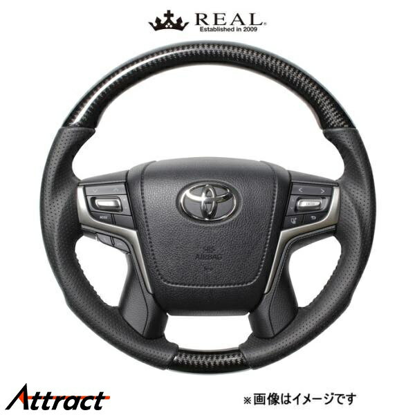 レアル ステアリング オリジナルシリーズ ラウンドシェイプ(ブラックカーボン)ランドクルーザー プラド 150系 H30-BKC-BK REAL