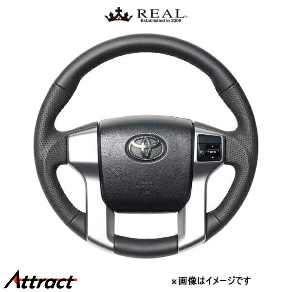 レアル ステアリング オリジナルシリーズ ガングリップ純正同径(オールレザー)ランドクルーザー プラド 150系 J150G-LPB-BK REAL
