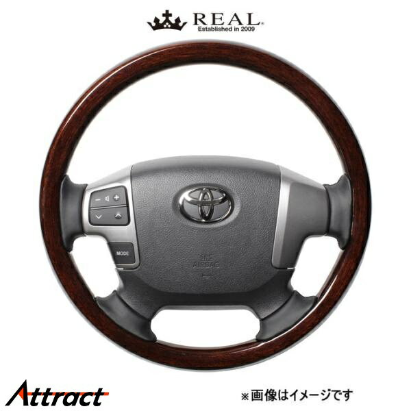 乐天商城 - レアル ステアリング オリジナルシリーズ オールウッド(ダークブラウンウッド)ハイエース 200系 J200-BRW-BK REAL