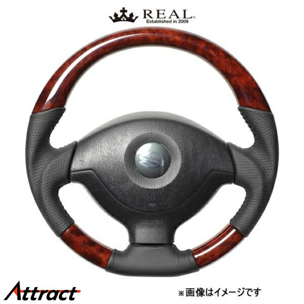 レアル ステアリング オリジナルシリーズ(ブラウンウッド)AZオフロード JM23W JB-BRW-BK REAL