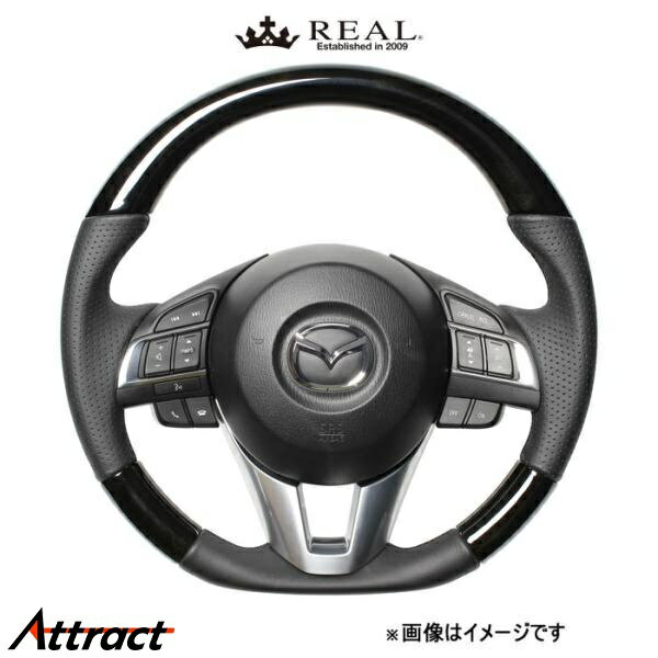 レアル ステアリング オリジナルシリーズ(ブラックウッド)CX-3 DK MZA-BKW-BK REAL