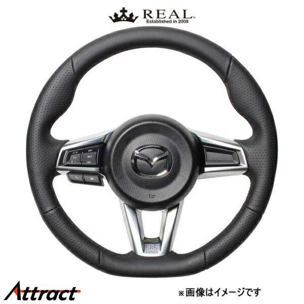 レアル ステアリング オリジナルシリーズ ガングリップ小径(オールレザー)ロードスターRF NDERC MZC-LPB-DW REAL