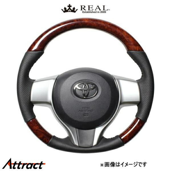 レアル ステアリング オリジナルシリーズ(ブラウンウッド)ヴィッツ 130系 P130-BRW-BK REAL