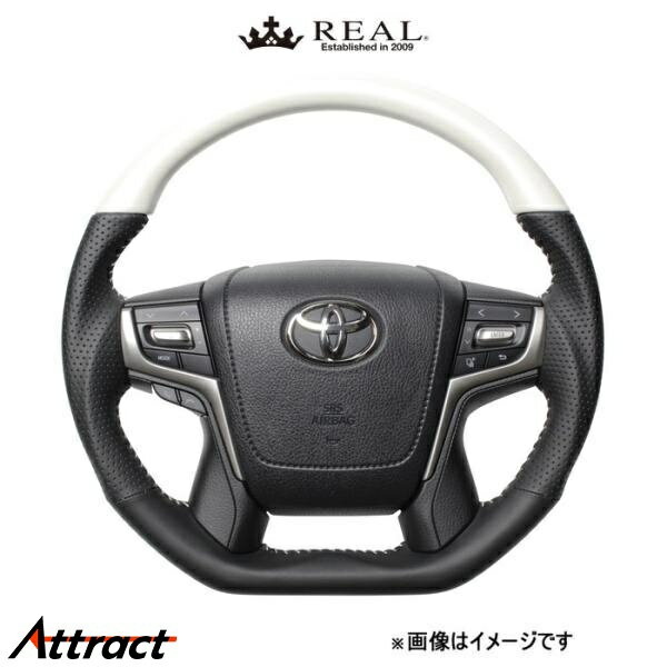 レアル ステアリング プレミアムシリーズ Dシェイプ(パールホワイト)クラウン マジェスタ 210系 S210-WHW-WH REAL