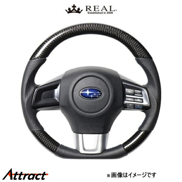 レアル ステアリング オリジナルシリーズ Dシェイプ(ブラックカーボン)レヴォーグ VM4/VMG SBA-BKC-BL REAL