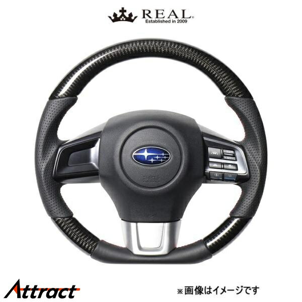 レアル ステアリング オリジナルシリーズ Dシェイプ(ブラックカーボン)レヴォーグ VM4/VMG SBA-BKC-RD REAL