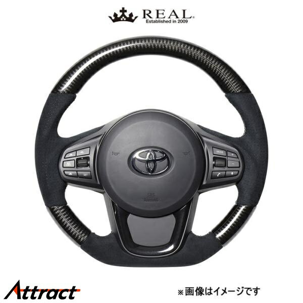 レアル ステアリング プレミアムシリーズ(ブラックカーボン&ブラックウルトラスエード)スープラ DB系 TYCP-ALC-BKC REAL