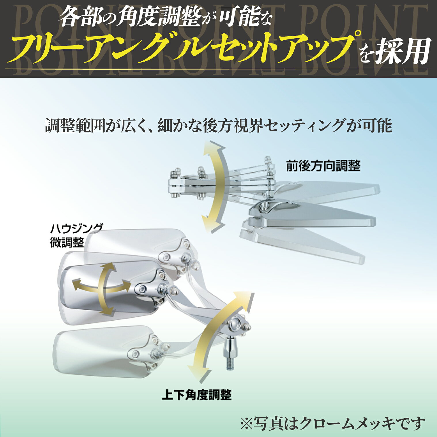 タナックス ナポレオン ガセットミラーR 右側専用 1本 AM2-103-10R ブラック/クロ...