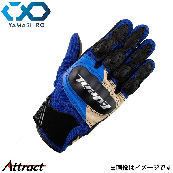 Gloves - 山城 IDEAL ID-015 グローブ HERITAGE アイボリー/ブルー 3XLサイズ ID015/IVBL/3XL 汎用 ヤマシロ バイク用品