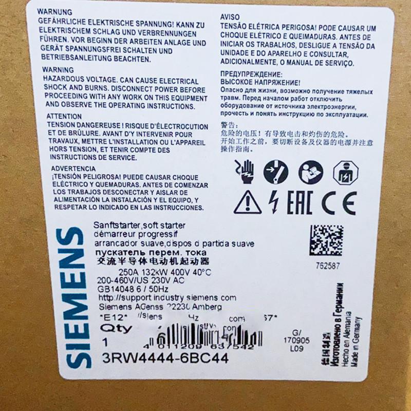【新品★適格請求書★送料無料】SIEMENS シーメンス 3RW4444-6BC44 132KW ◆6ヶ月保