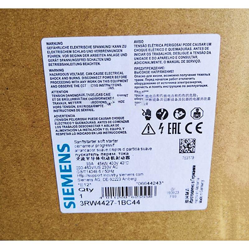 【新品★適格請求書★送料無料】SIEMENS シーメンス 3RW4427-1BC44 ソフトスタータ◆6ヶ月保証