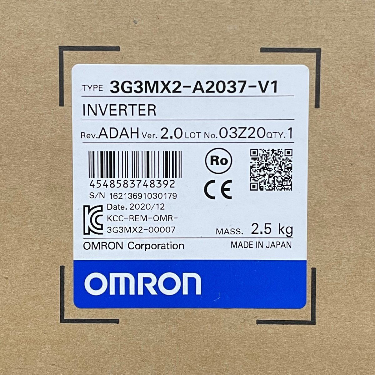Rakuten - 【新品★適格請求書★送料無料】オムロン 多機能型小型インバータ 3G3MX2-A2037-V1 三相200Vインバーター【6ヶ月保証】