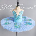 キッズ用大人用バレエダンス舞台衣装 ブルーゴールド刺繍HSBL-012-202503