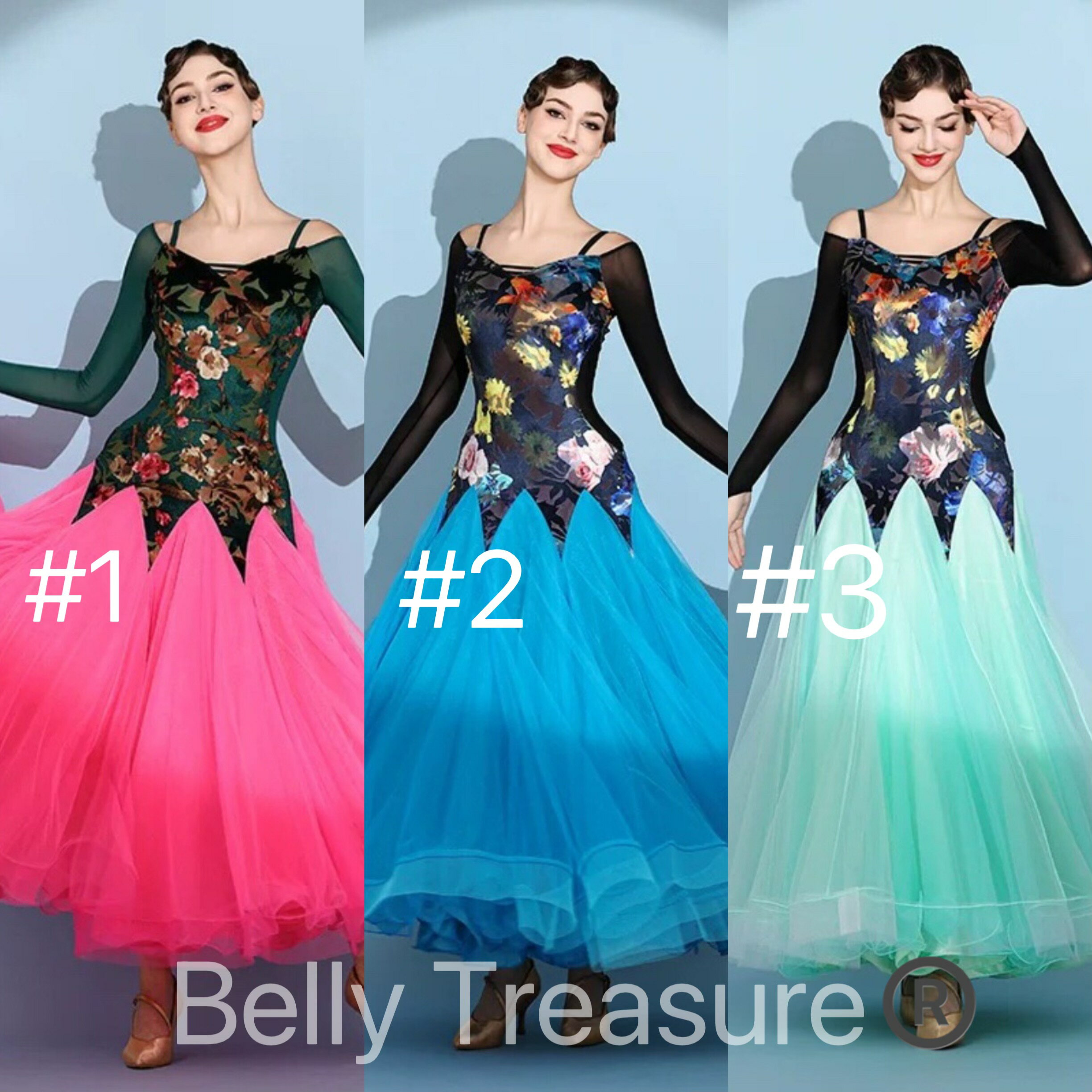 社交ダンス舞台衣装 3カラー展開 YLFE 2125 202410