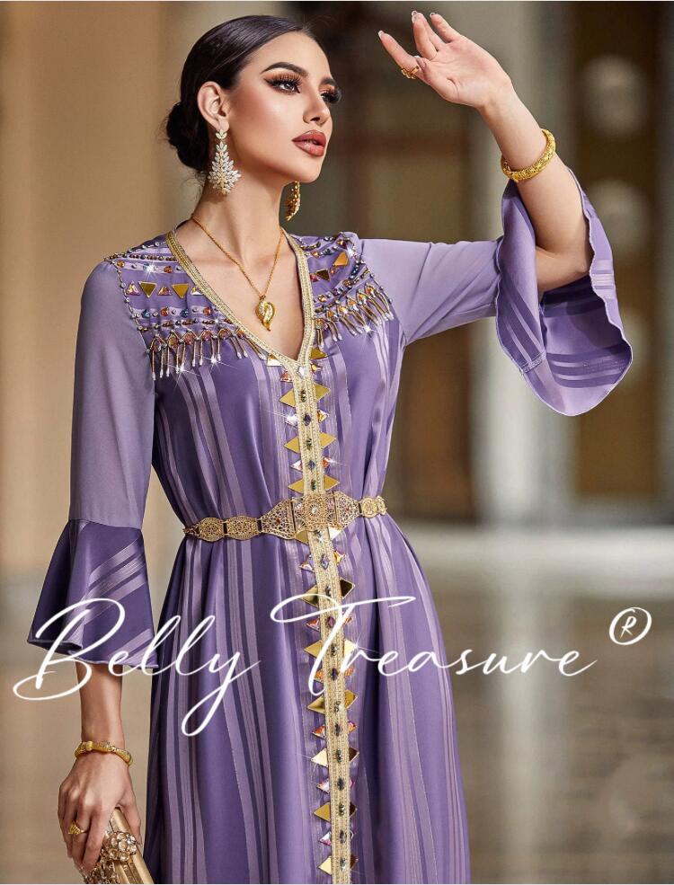 ガラベーヤドレス ガラベーヤワンピース QQZM-BA4137-202502ロモハナガ ベリーダンス衣装 コスチューム ドレス スカート社交ダンス 競技 着替え...