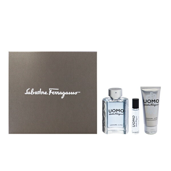 フェラガモ 香水 SALVATORE FERRAGAMO ウォモ カジュアルライフ コフレセット 100ml/10ml/100ml 【あす楽 送料込み(沖縄・離島を除く)】【フレグランス ギフト プレゼント 誕生日 メンズ・男性用】【UOMO CASUAL LIFE SET】