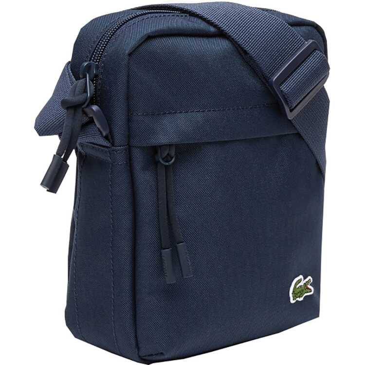 ラコステ ネオクロコ バーチカルジップカメラバッグ ネイビー 16×21×6.5cm #NH4102NE-992 送料込み LACOSTE