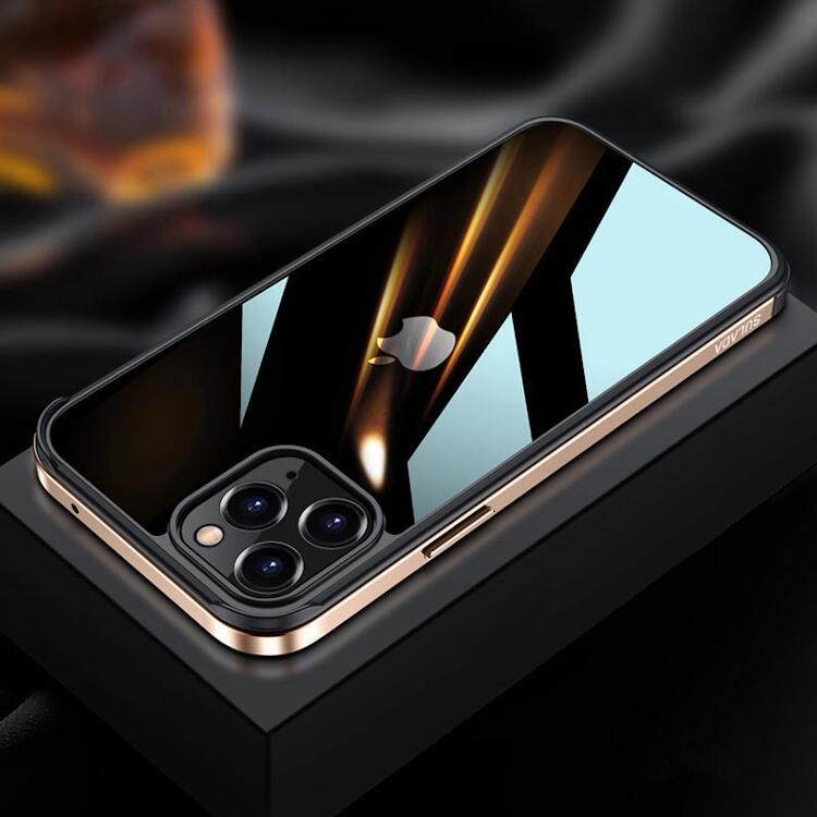 樂天商城 - iPhone 14 ProMax ケース iPhone 14 ProMax メタル枠 クリスタルクリア 超薄軽量 耐衝撃 ケース ゴールド #1151664 送料無料 iPhone 14 ProMax Case
