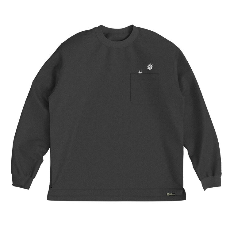 Rakuten - 【在庫限り】 ジャックウルフスキン JP ポーインポケット LS Tシャツ(メンズ) L ファントム #5030821-6350 送料込み(沖縄・離島を除く) JP PAW IN POCKET LS T JACK WOLFSKIN