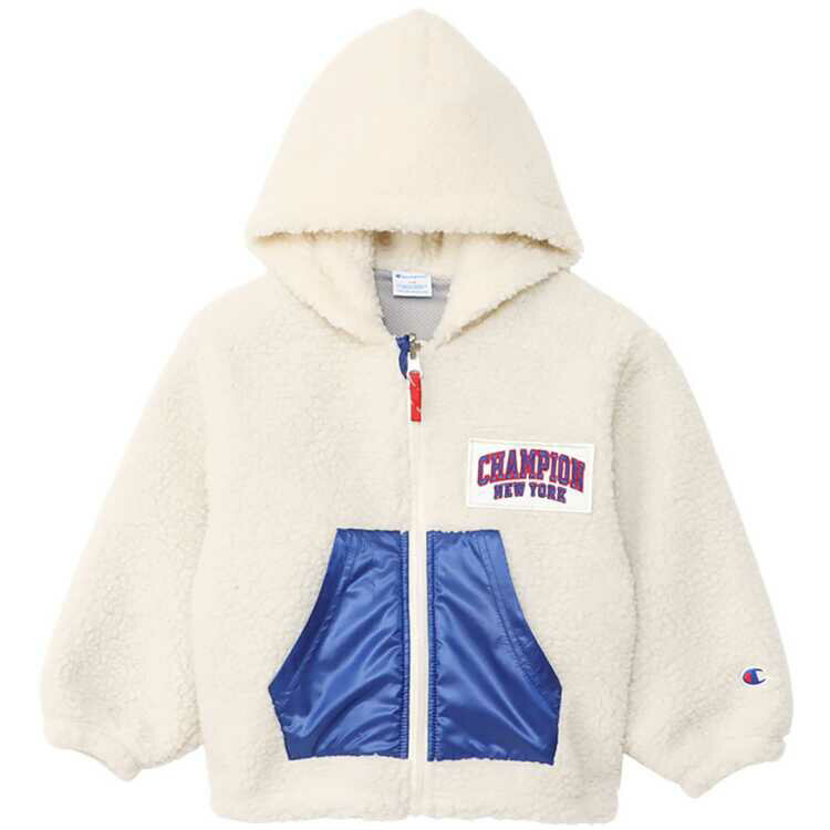 乐天商城 - 【在庫限り】 チャンピオン キッズ ボアフーデッドジャケット 130cm クリーム #CKY605-710 送料込み(沖縄・離島を除く) 【在庫限り】 CHAMPION