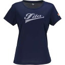 アップリケTシャツ(レディース) M フィラネイビー #VL2855-20 送料込み(沖縄・離島を除く) FILA