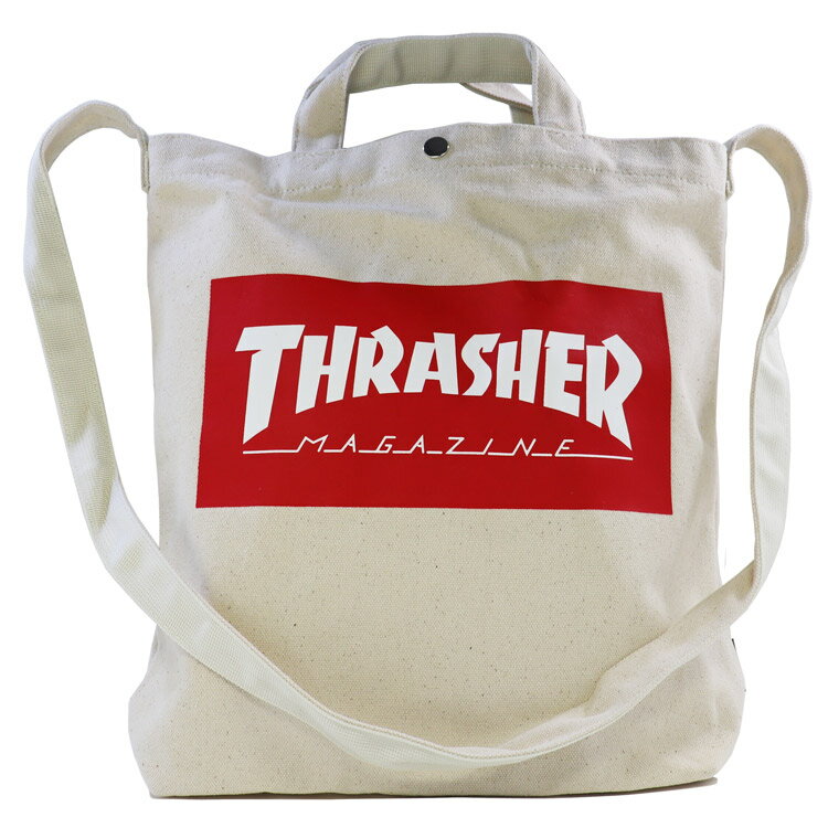 THRASHER スラッシャー ショルダー トートバッグ [カラー：ホワイト×レッド] #THR-133-0110 【あす楽】..