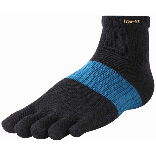 アールエルソックス RXL SOCKS メリノソックス 5本指タイプ Type-MS [サイズ：M(24-26cm)] [カラー：チャコール×ブルー] #MW-2001-1120 【スポーツ・アウトドア スポーツウェア・アクセサリー その他】