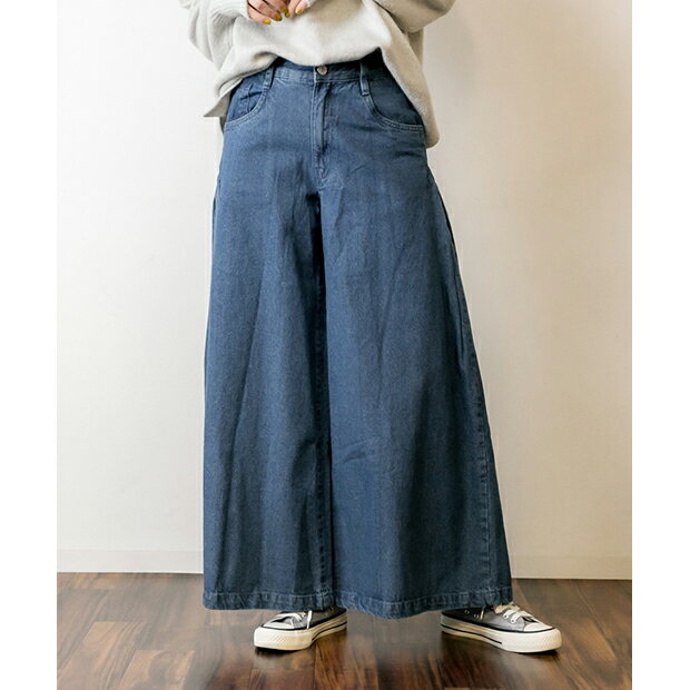 デニムパンツ ゆる ワイド バギー 美脚 脚長...の紹介画像3