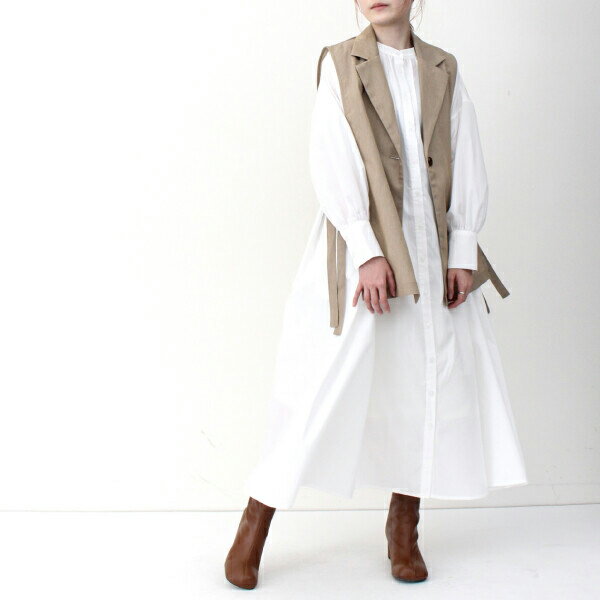 ベスト サイドスリット スリットベスト アウター 羽織り ツイル ブラック デザイナーズ シルエット レディース ゆったり 高見え きれいめ 大人 カジュアル 可愛い かわいい 細身効果 春 夏 秋 冬 清楚 清楚系 オシャレ 大人可愛い 【送料無料】