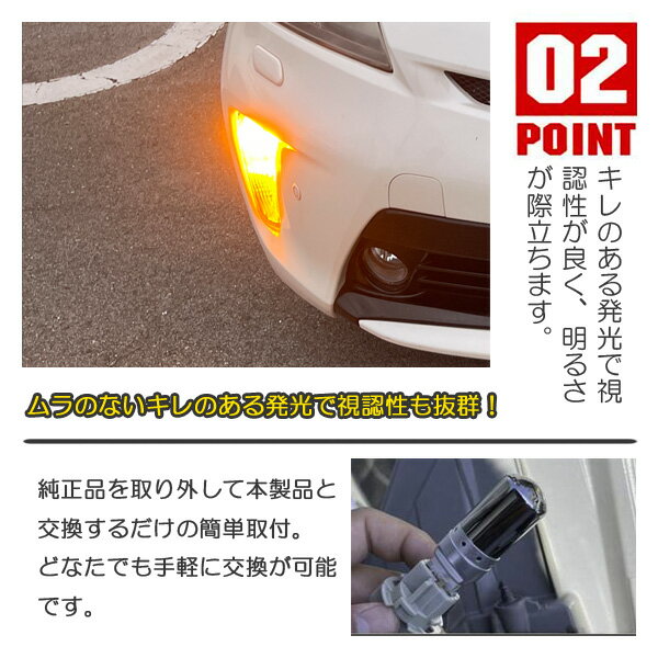 ヴォクシー 70系 60系 前期 後期 T20 ピンチ部違い LED ウインカー ステルスウインカー 4個 ナンバー灯セット アンバー 抵抗内蔵 キャンセラー内蔵 1台分 3