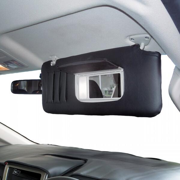 デリカD5 前期 サンバイザー カバー カスタムパーツ サンシェード デリカ D5 内装 アクセサリー カスタム パーツ 日よけ シェード PVCレザー製 バイザー 車内 収納 ポケット 三菱 DELICA D:5