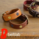 beltlab ベルト メンズ 【ブレスレット 牛革】くったりレザーにカラフルなお花のステッチでアクセント、かわいい本革ブレスレット レディース