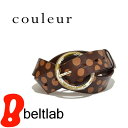 beltlab ベルト メンズ 【本革ベルト】『couleur -クルール-』水玉模様がとってもかわいいアクセント、アンティークペイントな丸いバックル、ちょっぴり細みなレザーベルト