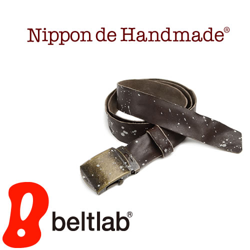 Nippon ベルト メンズ 【ベルト 日本製 栃木レザー 送料無料】『 Nippon de Handmade 』洗いをかけた 栃木レザー にスプラッシュ加工、しっかり革を楽しんでいただける大人の ガチャベルト GIベルト 無段階 カジュアルベルト 本革ベルト 牛革ベルト 紳士ベルト ギフト メンズ