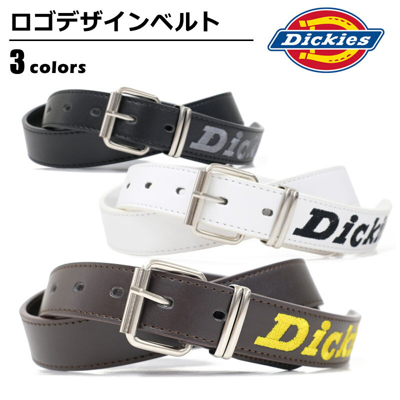 【送料無料】ベルト メンズ ディッキーズ Dickies ローラーバックル カジュアル 刺繍 ブラック/ダークブラウン/ホワイト 幅30mm DS0319C