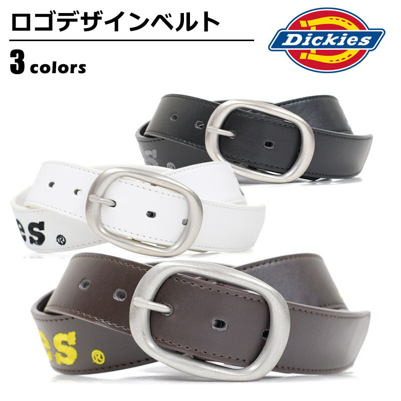 Belton ベルト メンズ 【送料無料】ベルト メンズ ディッキーズ Dickies カジュアル 刺繍 ブラック/ダークブラウン/ホワイト 幅34mm DS0318C