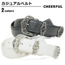 ベルト メンズ チェアフル cheerful カジュアル アンティーク シングルピン ベルトカット可 ブラック/ホワイト 幅38mm LTB-15