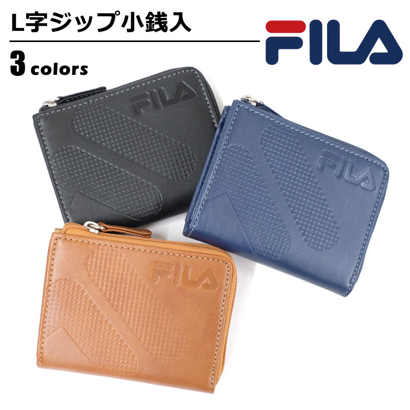 【ゆうパケットで送料無料】 財布 メンズ　レディース FILA フィラ コインケース ラウンドジップ 大容量 ブラック/ブラウン/ネイビー 61FL54