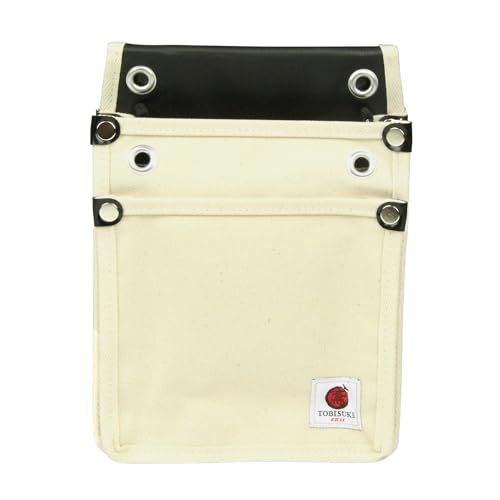 SK11帆布鳶用腰袋2段 白 TSH-2D-WH 薄型 潰れやすいジャバラ構造 底部補強 内側ポケット付