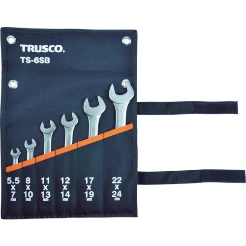 TRUSCO(トラスコ) 両口スパナセット(6本組) TS-6SD