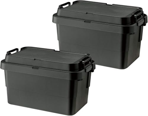 Other - リス(RISU) 収納ボックス トランクカーゴ 50L ブラック 日本製 TC-50S 2個セット コンテナ ボックス スタッキング 屋外収納 キャンプ 防水 GHON108