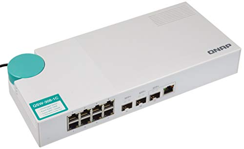 QNAP(キューナップ 10GbEスイッチ 3ポート 10GbE SFP*ポート 1つの10GbE SPF*/RJ45コンボポート付き 1G..