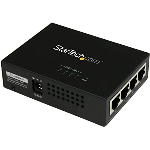 StarTech.com 4|[gMKrbgΉPoECWFN^ (~bhXp) IEEE 802.3at/afPoEdA_v^ POEINJ4G