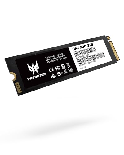 サイズ：2TB Acer Predator GM7000 2TB NVMe PCIe Gen4 x 4 内蔵 SSD M.2 Type 2280 3D NAND 最大読込: 7,400MB/s PS5確認済み BL.9BWWR.106